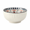 Bol en céramique 16 cm blanc à motif floral style traditionnel