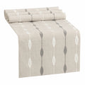 Chemin de table 33 x 180 cm en tissu beige gris à motif feuilles pour décoration de table