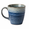 Mug en céramique 350 ml bleu gris - tasse à poignée finition émaillée