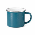 Mug 350 ml en acier émaillé bleu moucheté pour boissons chaudes et froides