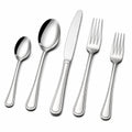 Ménagère 5 pièces 16 à 23 cm en acier inoxydable argenté finition polie pour table