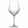 Verre à vin 550 ml en verre transparent à pied strié